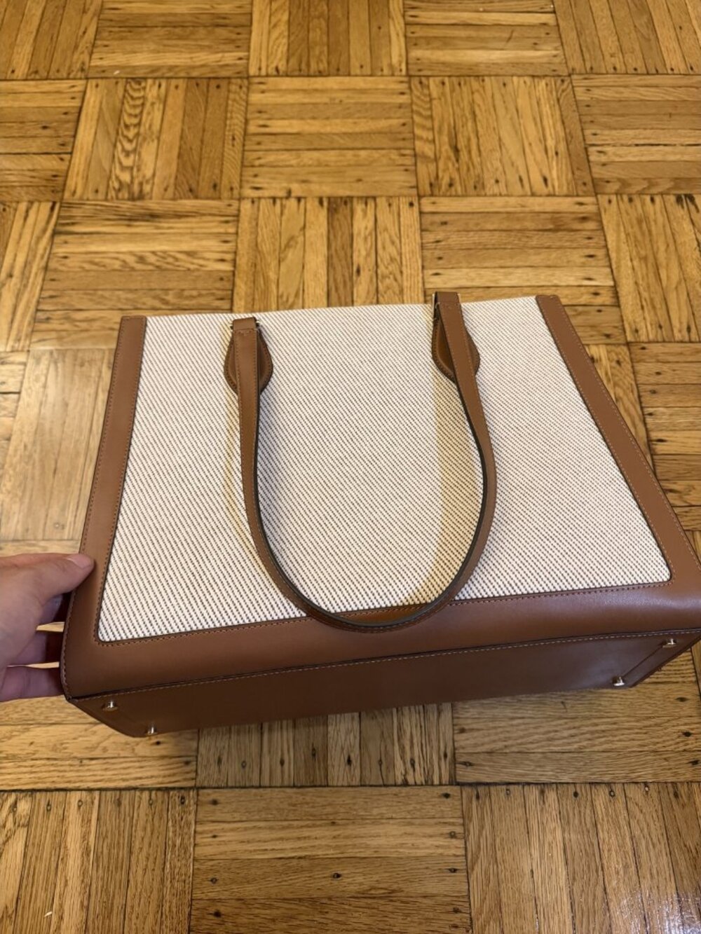 Kate Spade New York Canvas & Tan Leather Logo Tote - Unused - Picture 3 of 10
